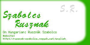 szabolcs rusznak business card
